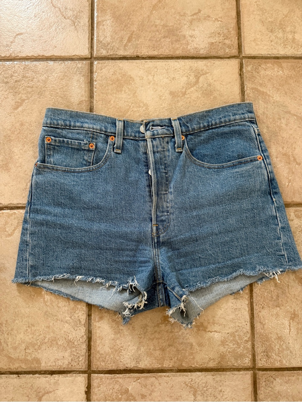 Levi's 501 Blue Denim Cutoff Jean Shorts